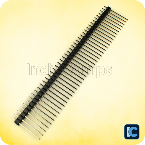 2.54mm 40x1 Male Straight Header Strip – 20mm Height, Gold-Plated 2.54mm 40x1 Male Straight Header Strip – 20mm Height, Gold-Plated